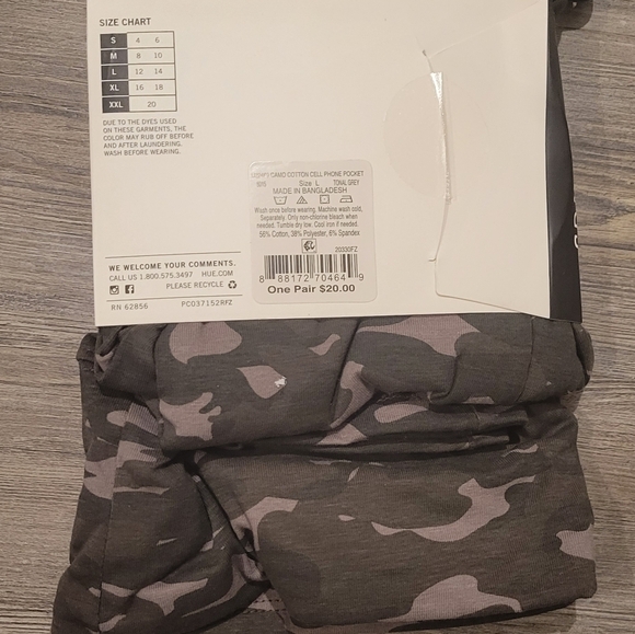 Women's Camo Print Mid-Rise Cotton Cell Phone Side Pocket Leggings Size Large - Picture 8 of 9